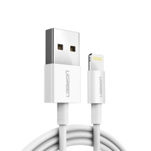 UGREEN USB-A to Lightning Cable – MFi Certified, 2.4A Fast Charge (White)